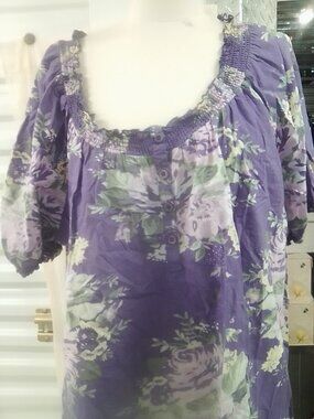 Boho Summer Blouse Floral - Plus Size 2X